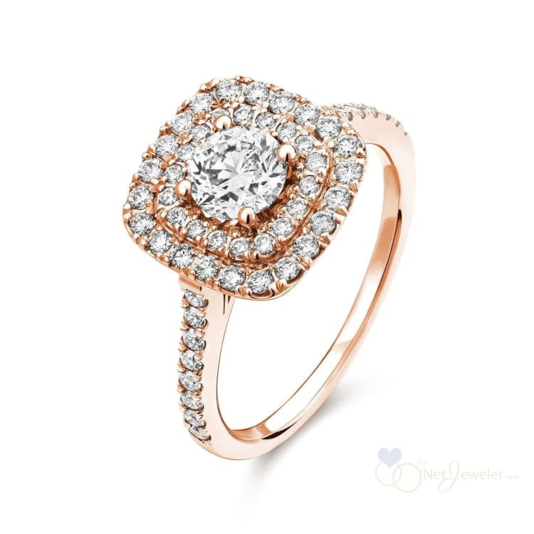 Cushion Double Halo Diamond Engagement Ring-RNB Jewellery