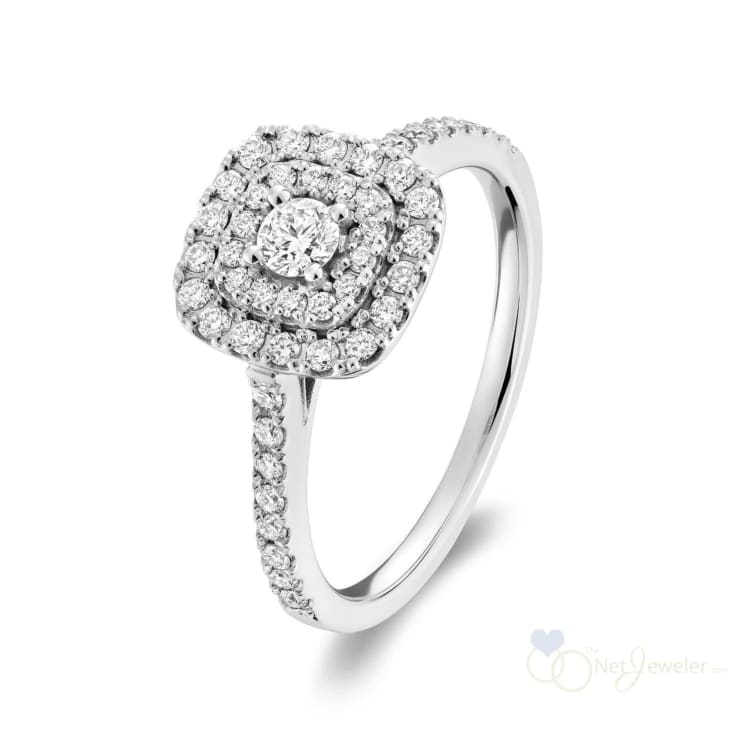 Cushion Double Halo Diamond Engagement Ring-RNB Jewellery