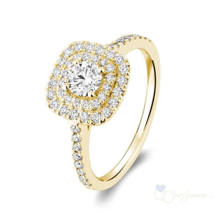 Cushion Double Halo Diamond Engagement Ring-RNB Jewellery