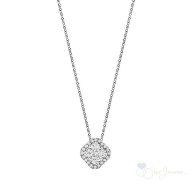 Cushion Illusion Set Diamond Necklace-RNB Jewellery
