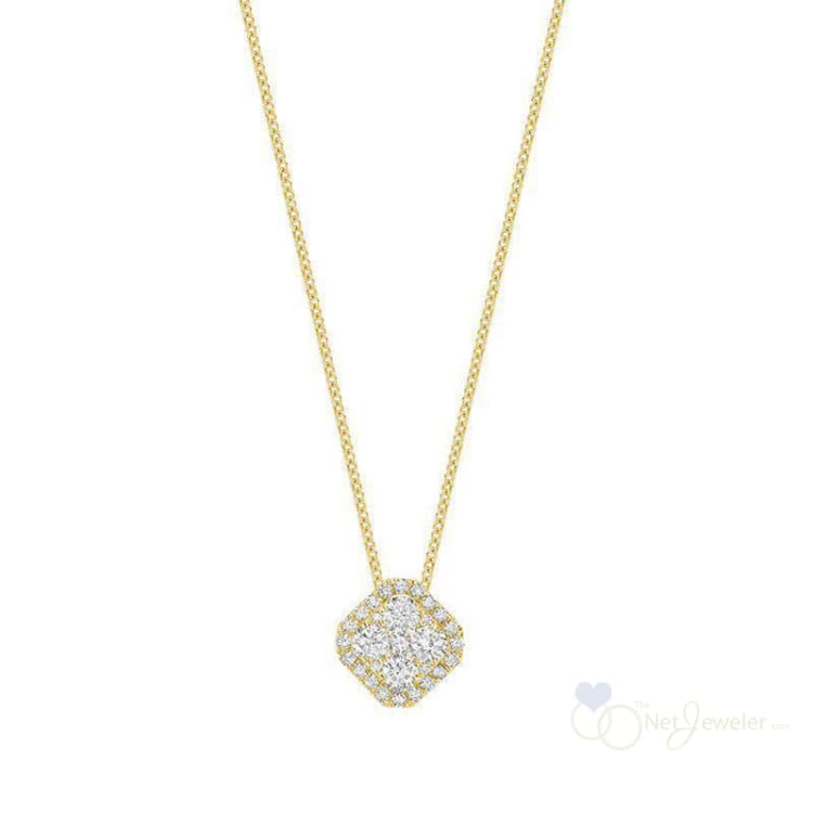 Cushion Illusion Set Diamond Necklace-RNB Jewellery