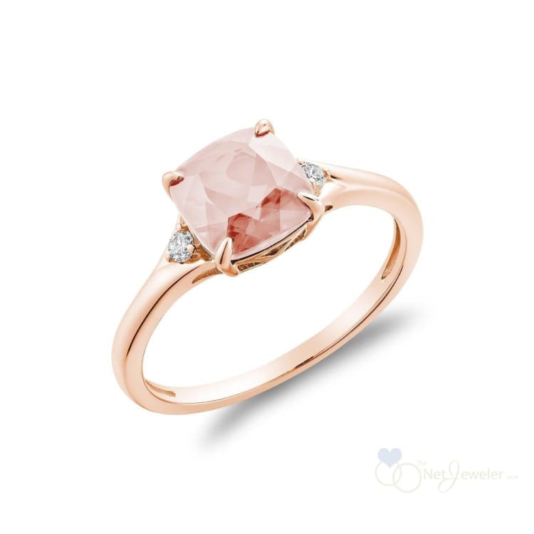 Cushion Morganite Diamond Ring-RNB Jewellery