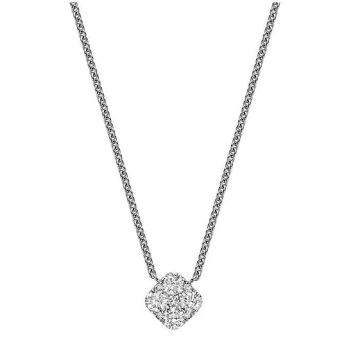 Cushion Diamond Necklace 14K Gold - TheNetJeweler