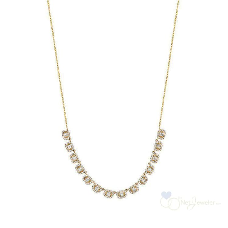 Diamond Baguette Necklace-RNB Jewellery