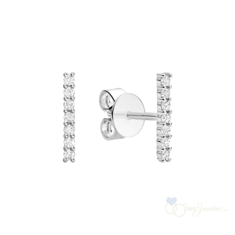 Diamond Bar Stud Earrings-RNB Jewellery