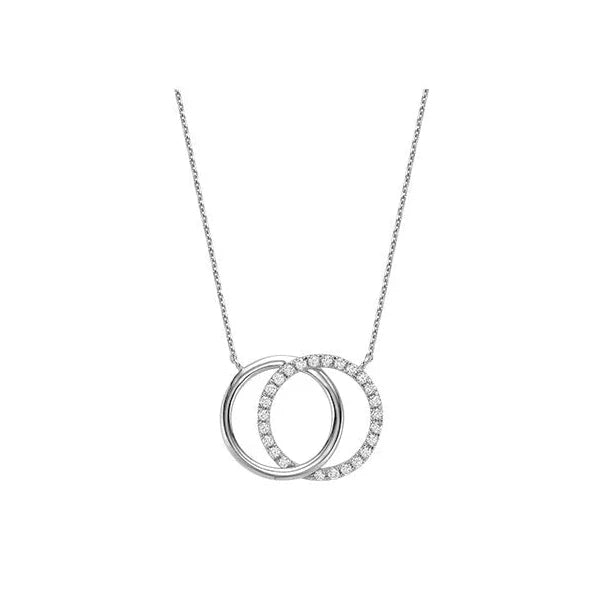 Double Circle Diamond Necklace 0.25 ct.tw - Thentjeweler