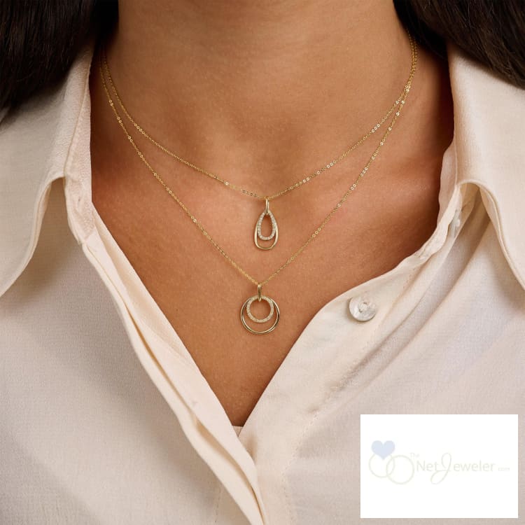 Double Pear Shape Diamond Pendant-RNB Jewellery