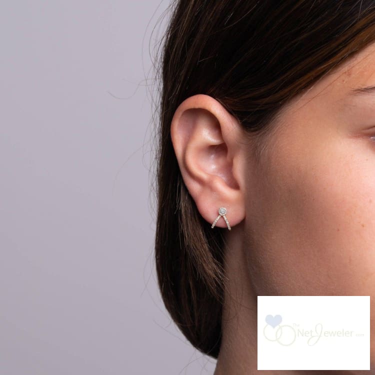 Ear Wrap Diamond Stud Earrings-RNB Jewellery