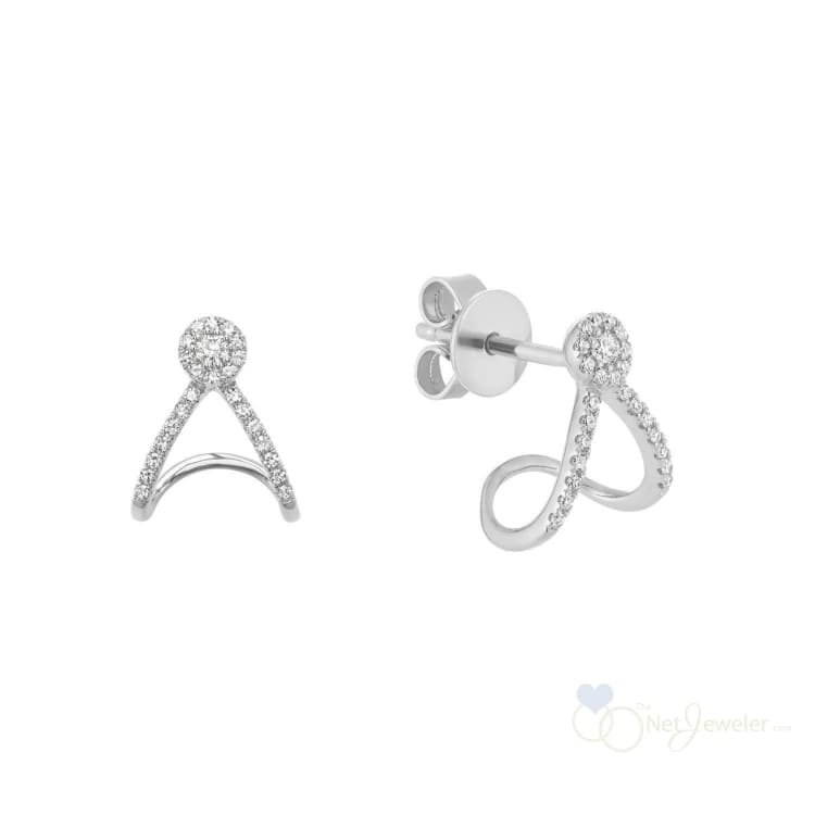 Ear Wrap Diamond Stud Earrings-RNB Jewellery