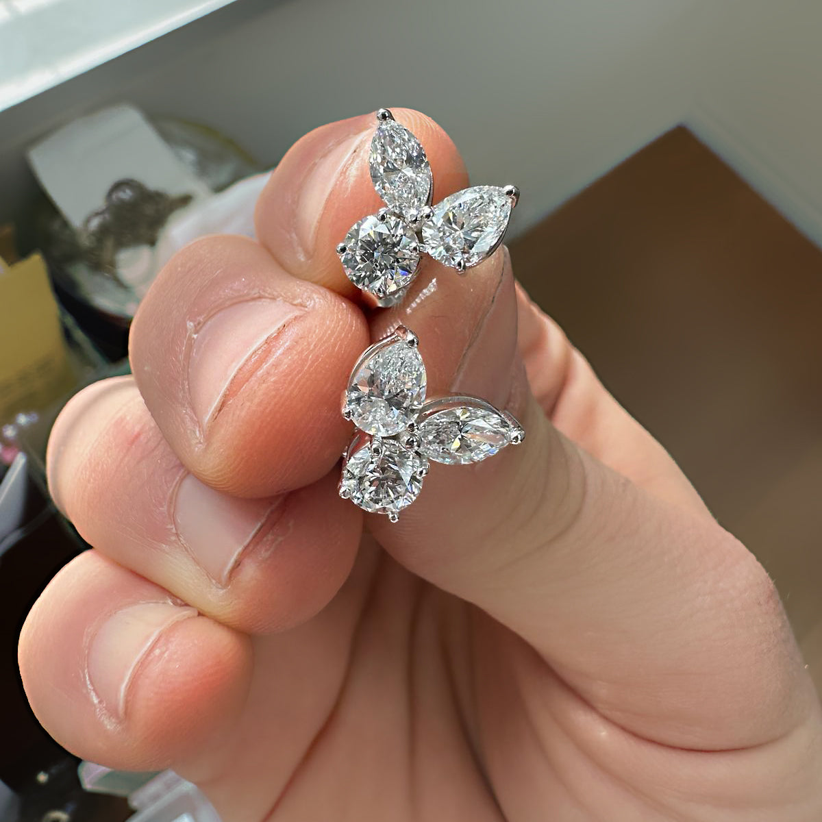 Mixed Shape Diamond Stud Earrings 3 Ct.T.W. - TheNetJeweler