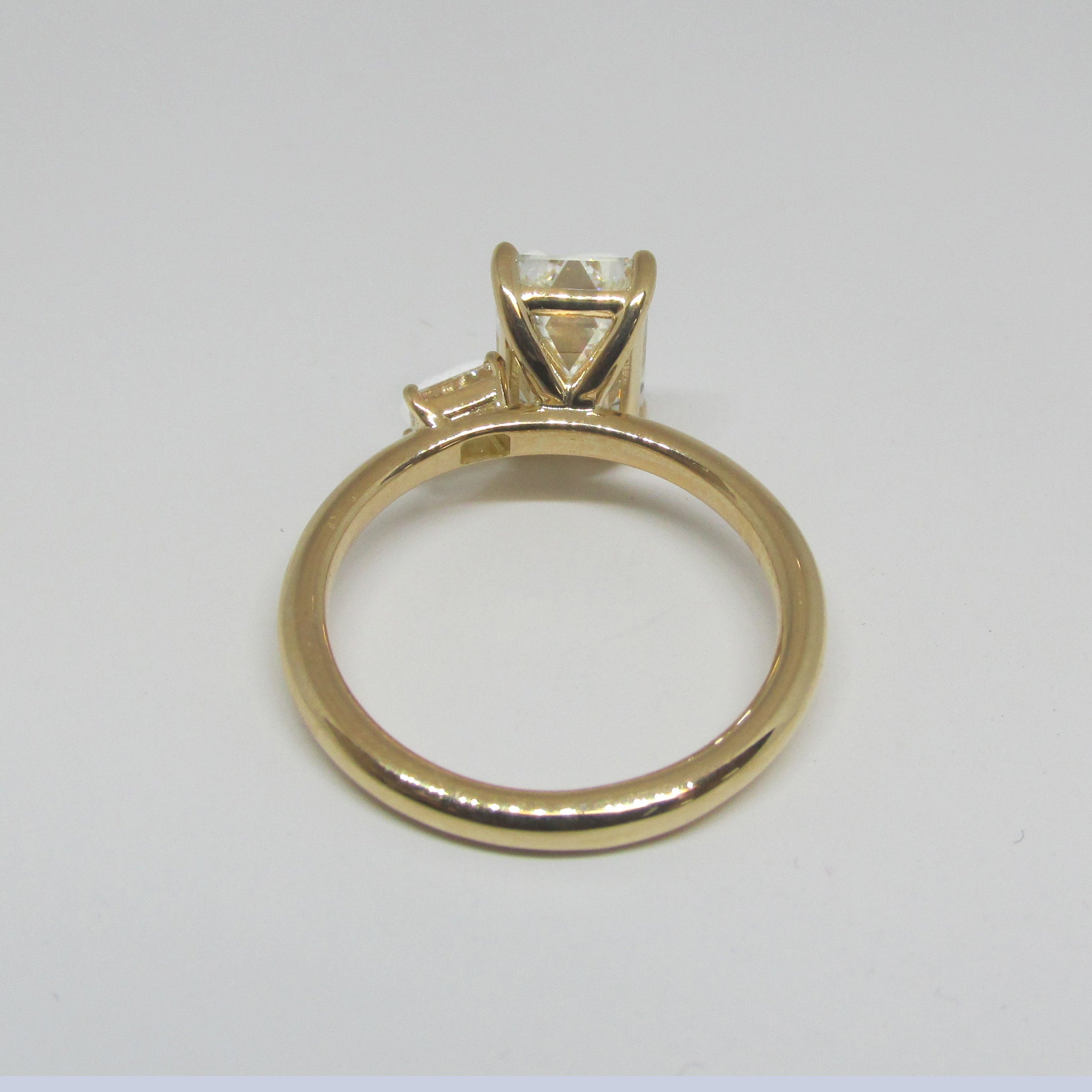 Emerald Cut Diamond Engagement Ring one Side Stone 2.43ctw - Thenetjeweler