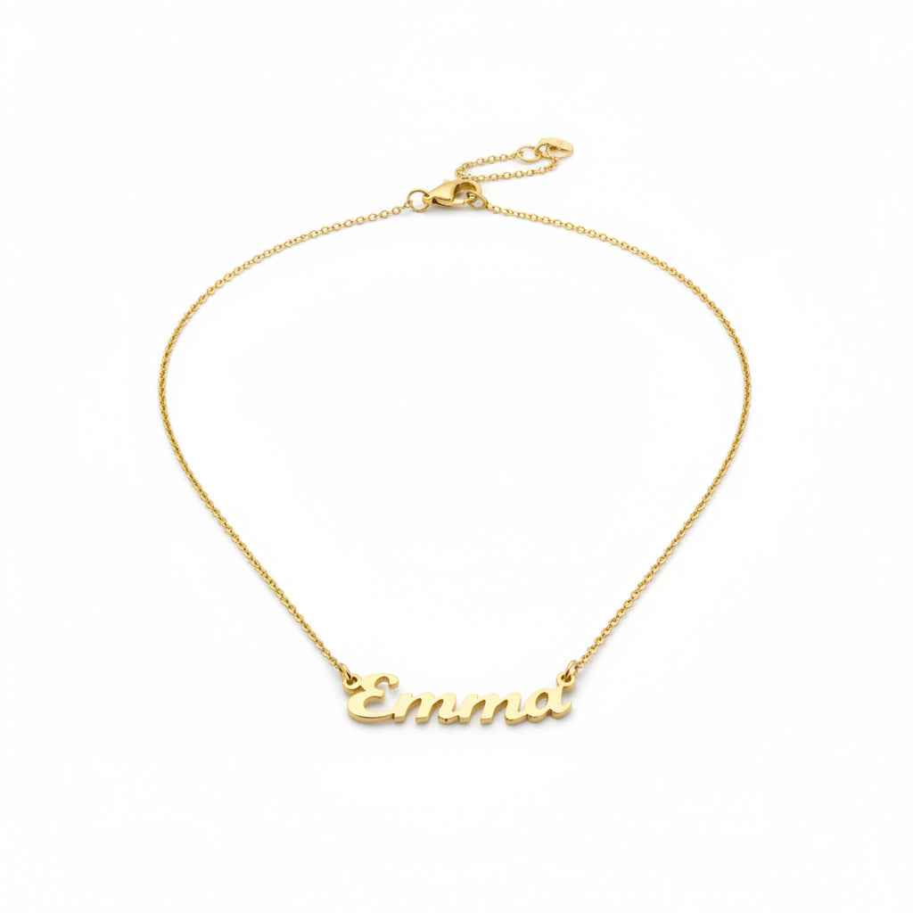 Emma Name Necklace – Dainty Minimalist 14K Gold Script Necklace