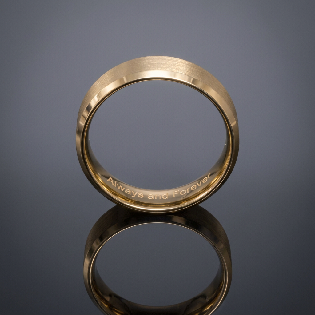 Brushed Beveled Edge Wedding Band