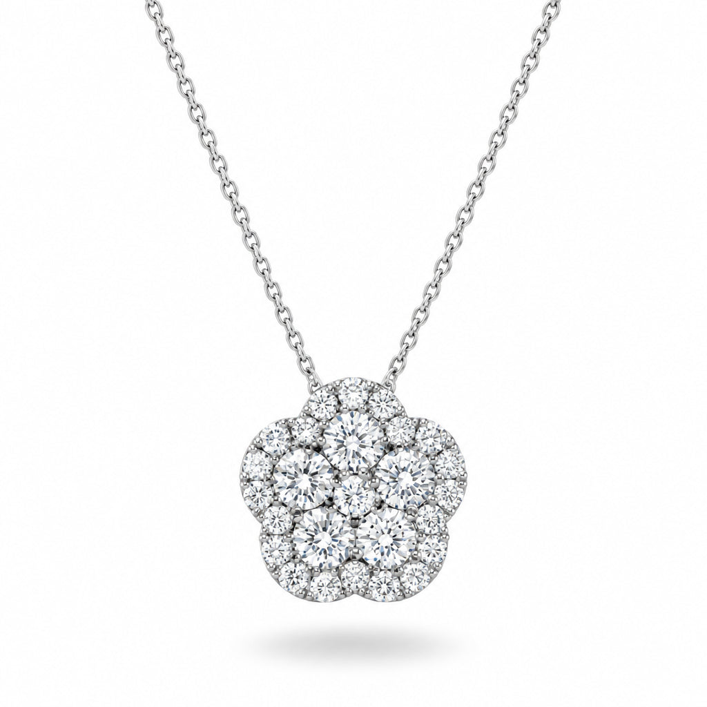Flower Diamond Pendant-The Net Jeweler