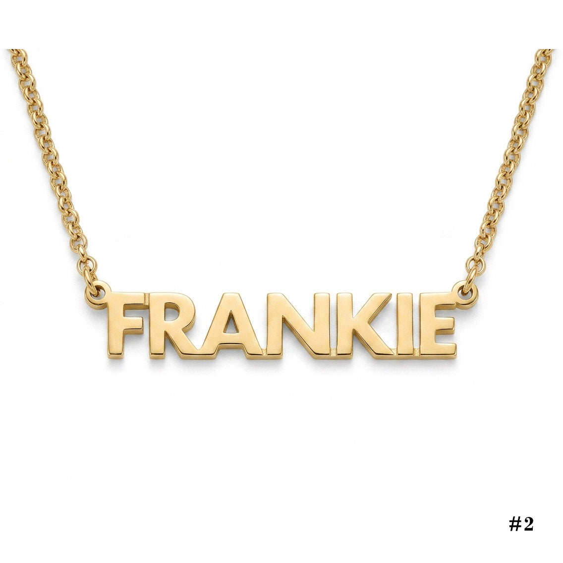 Personalized Frankie Name Necklace in 14K Gold – Custom Script Pendant