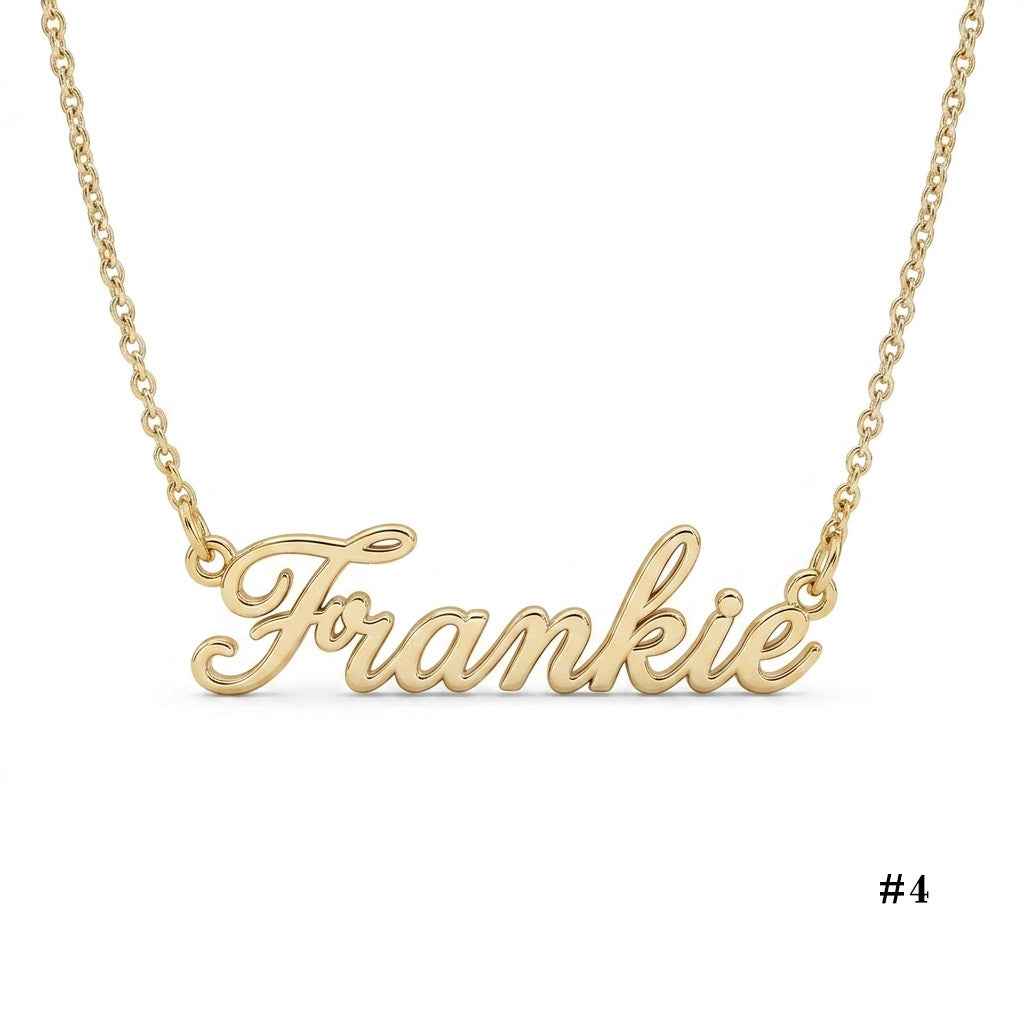 Personalized Name Necklace in 14K Gold – Custom Script Pendant
