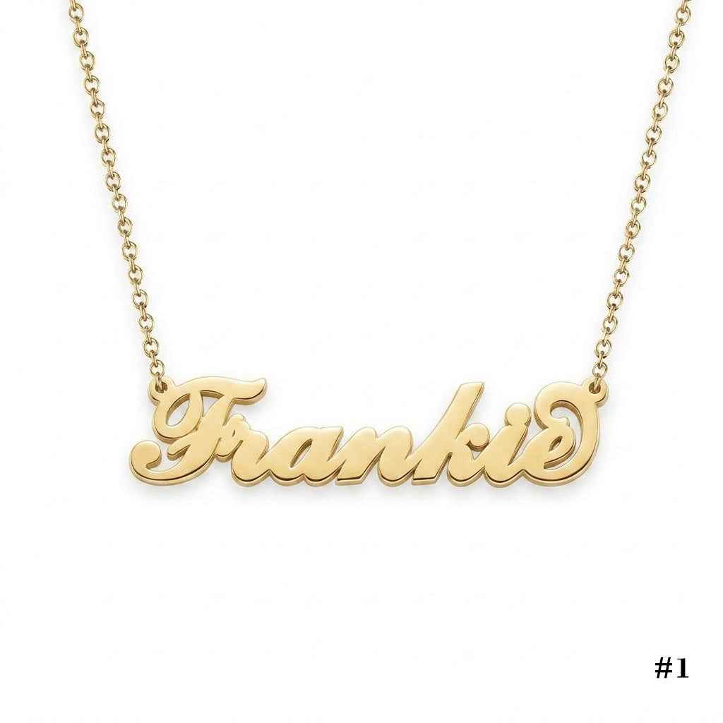 Personalized Name Necklace in 14K Gold – Custom Script Pendant