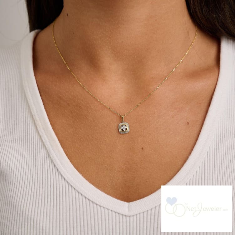 Halo Cushion illusion Diamond Pendant-RNB Jewellery