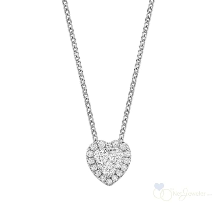 Heart Illusion Set Diamond Necklace-RNB Jewellery