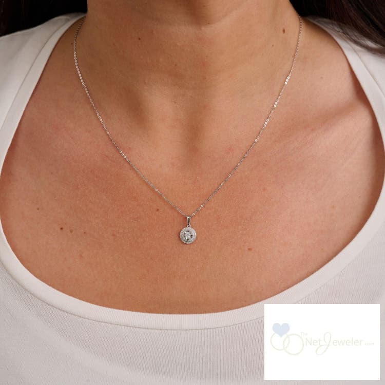 Halo Round illusion Diamond Pendant-RNB Jewellery