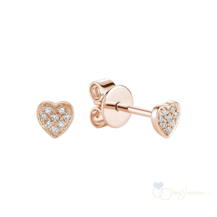 Heart Diamond Stud Earrings-RNB Jewellery