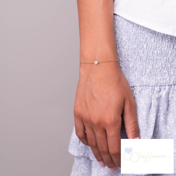 Heart Shape Pave Diamond Bracelet-RNB Jewellery