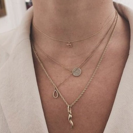 Dainty 14k Gold Chai Necklace - Thenetjeweler