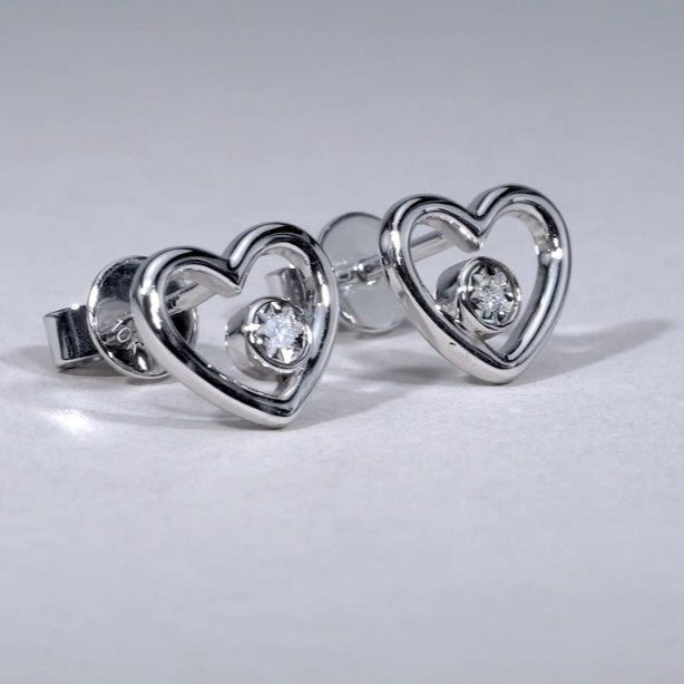Open Circle Round Illusion Diamond Stud Earrings - Thenetjeweler