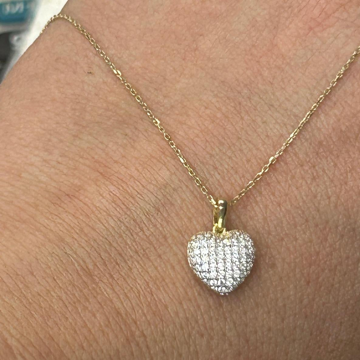 Diamond Heart Pendant Necklace 14k gold - Thenetjeweler