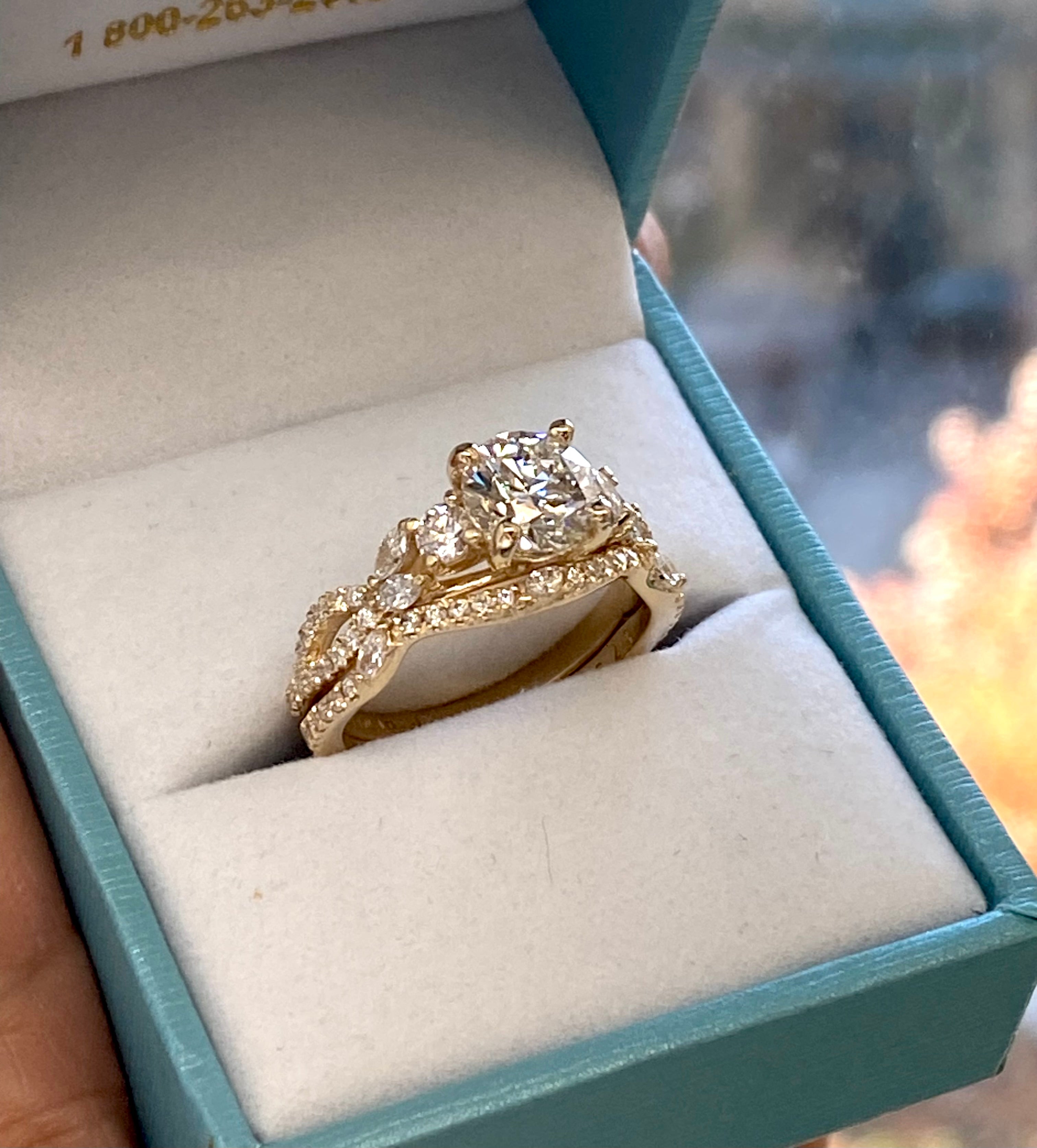Round and Marquise Diamond Bridal Ring Set 2.0 ct.t.w. - Thenetjeweler
