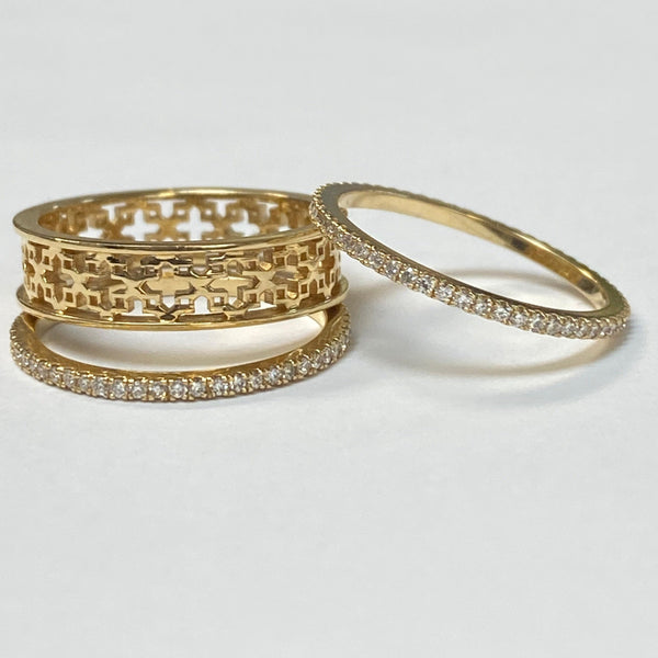 Trio Stackable Rings Set 14K Gold - Thenetjeweler