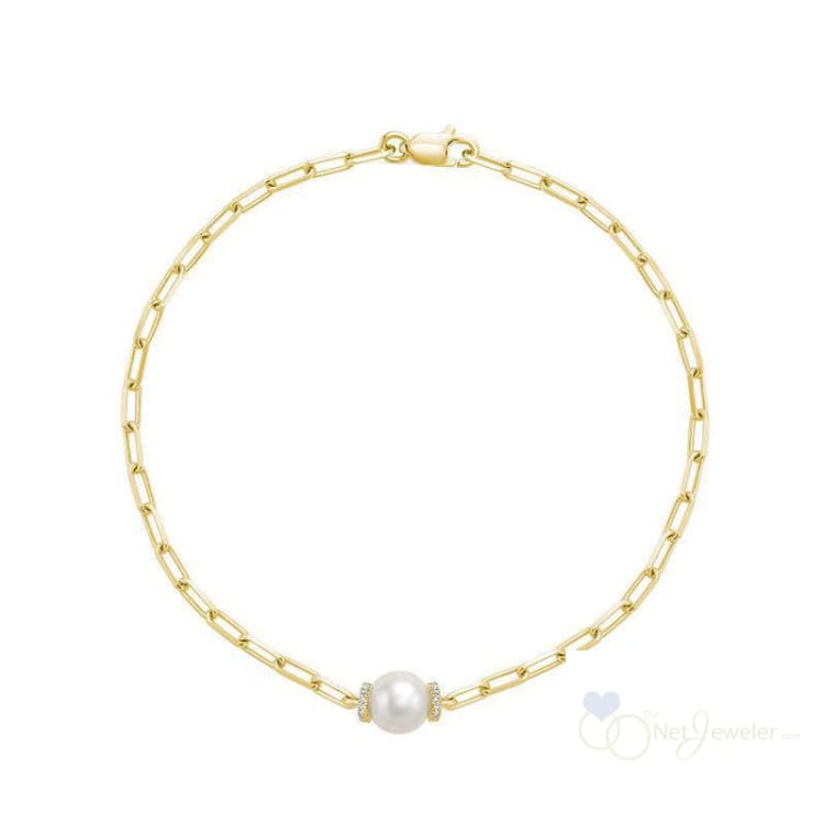 Link Chain Bracelet with Pearl-RNB Jewellery