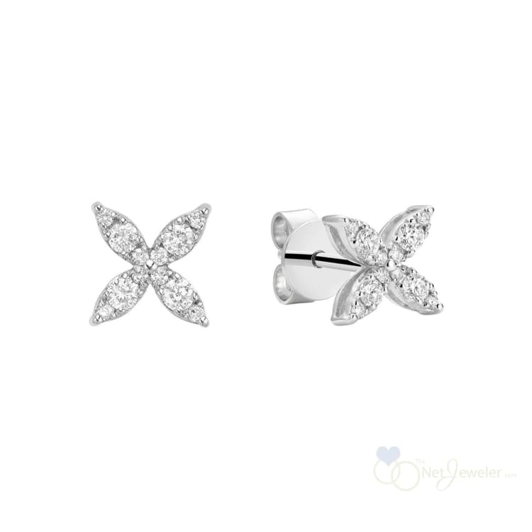 Marquise Flower Diamond Stud Earrings-RNB Jewellery