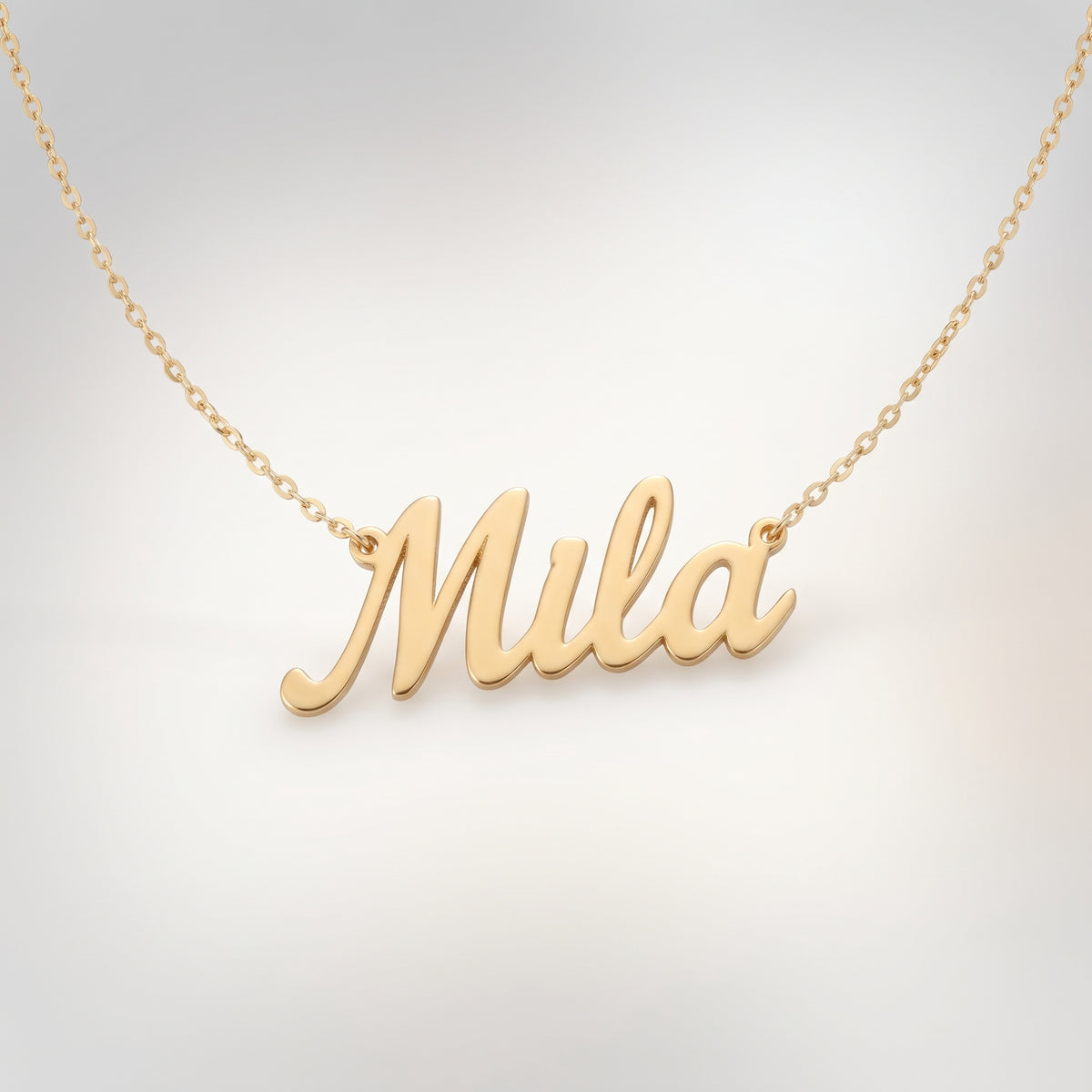 Personalized Name Necklace in Gold – Custom Script Pendant - Thenetjeweler