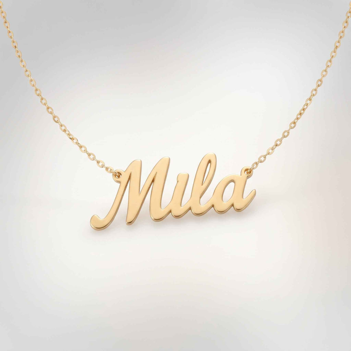 Personalized Name Necklace in Gold – Custom Script Pendant