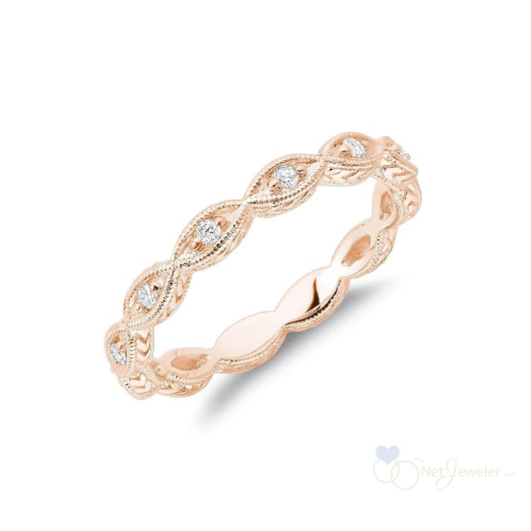 Milgrain Marquise Diamond Stackable Ring-RNB Jewellery