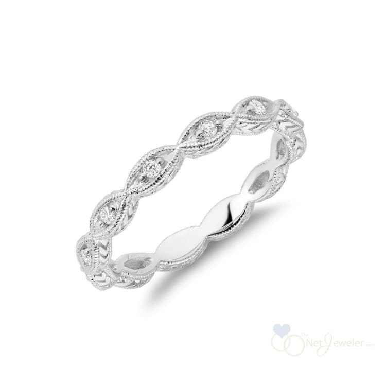 Milgrain Marquise Diamond Stackable Ring-RNB Jewellery