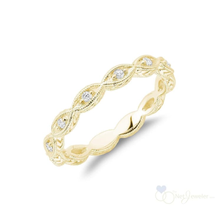 Milgrain Marquise Diamond Stackable Ring-RNB Jewellery