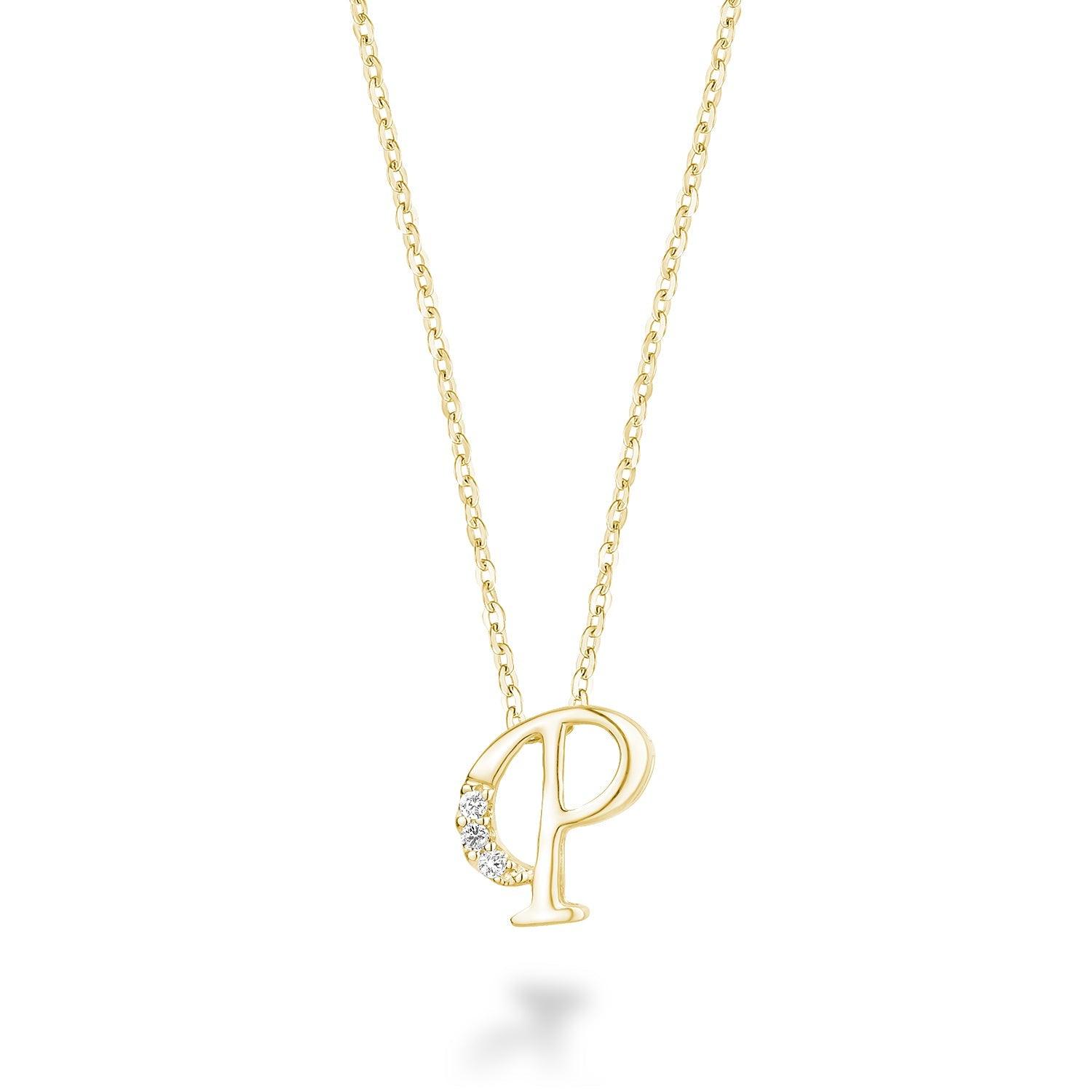 Mini Diamond Initial Pendant with Chain - Thenetjeweler