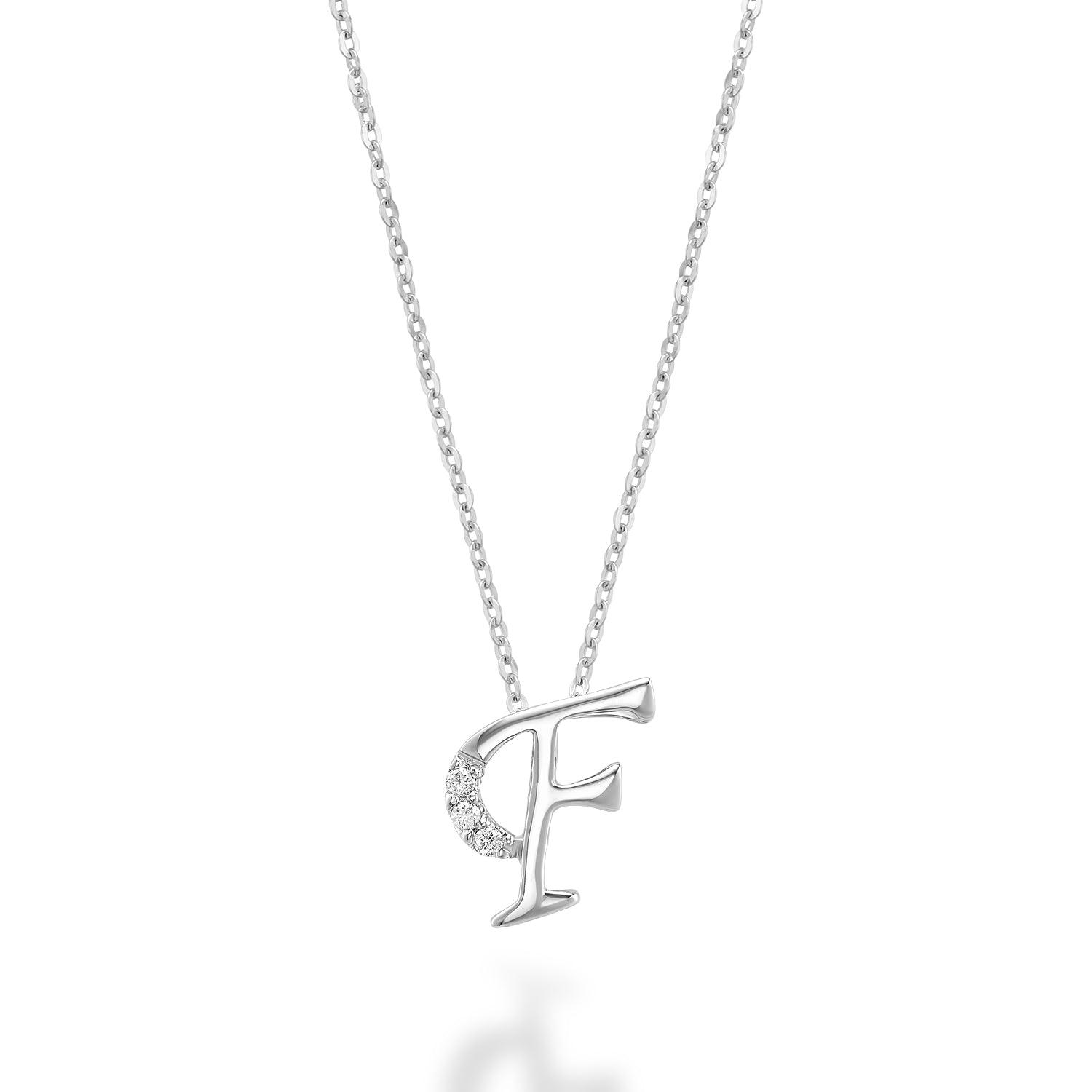 Mini Diamond Initial Pendant with Chain - Thenetjeweler