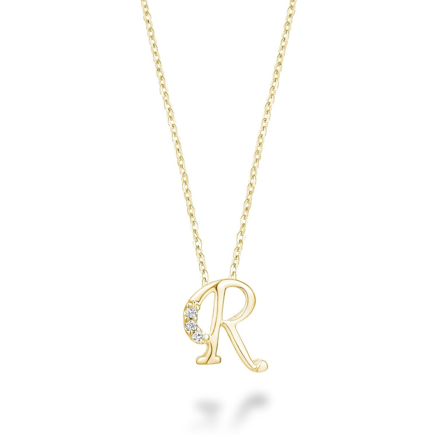 Mini Diamond Initial Pendant with Chain - Thenetjeweler