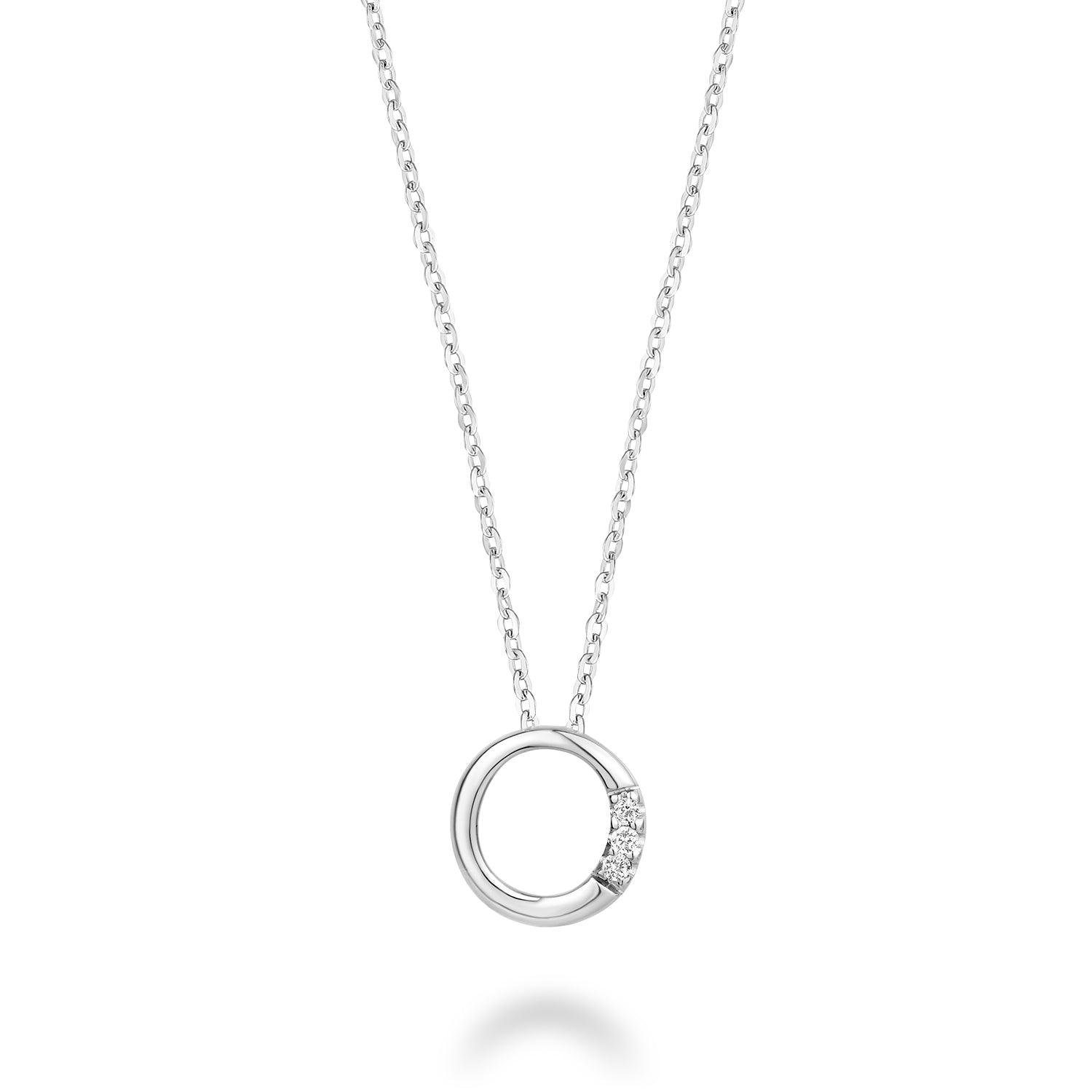 Mini pendentif initial en diamant avec chaîne