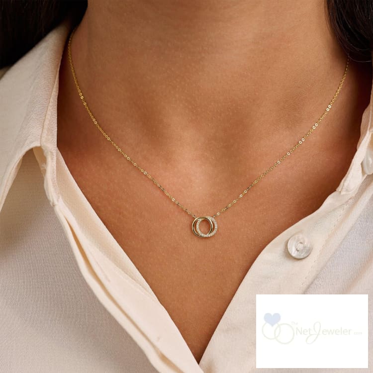 Mini Double Circle of Life Diamond Necklace - Thenetjeweler