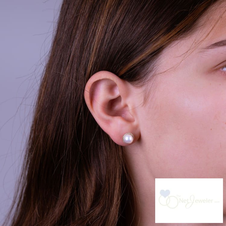Pearl & Diamond Earrings