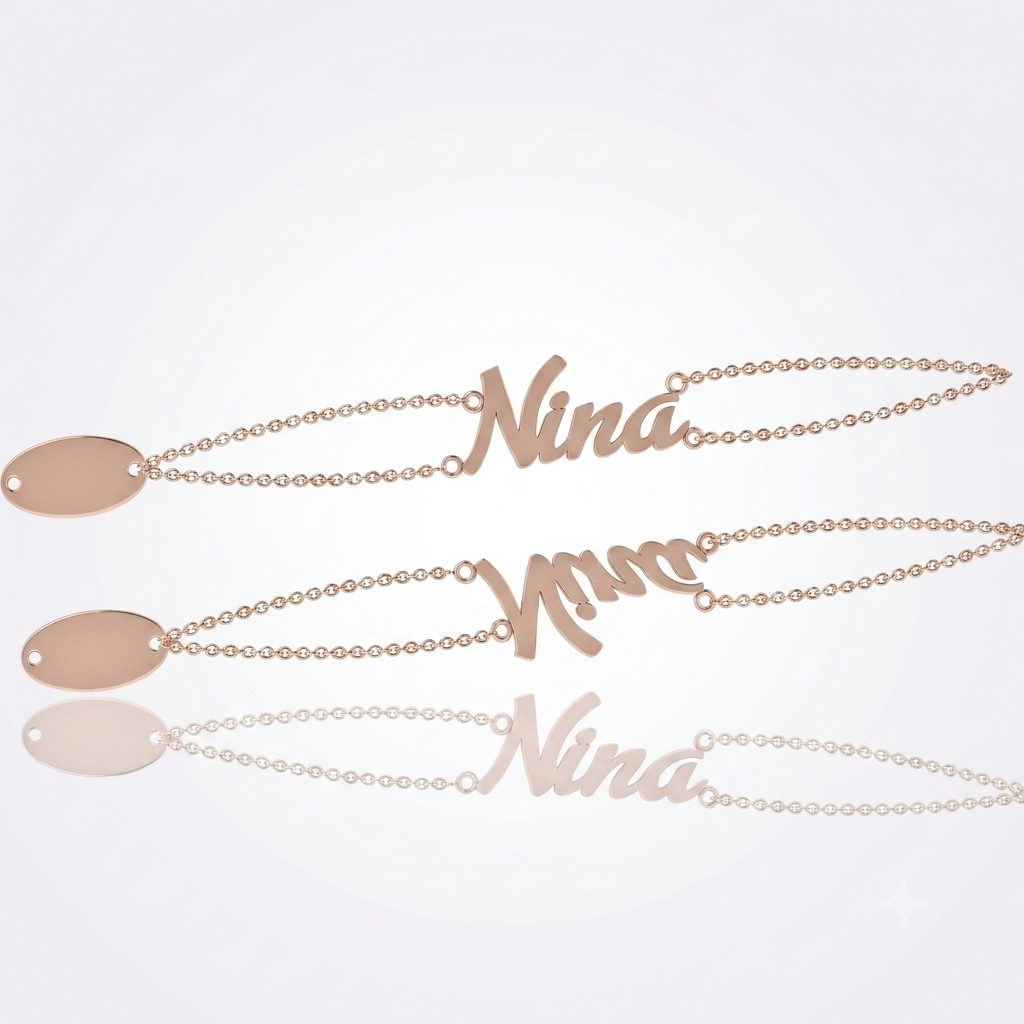 Nina Name Bracelet – 10K Gold | White, Yellow & Pink Rose Gold