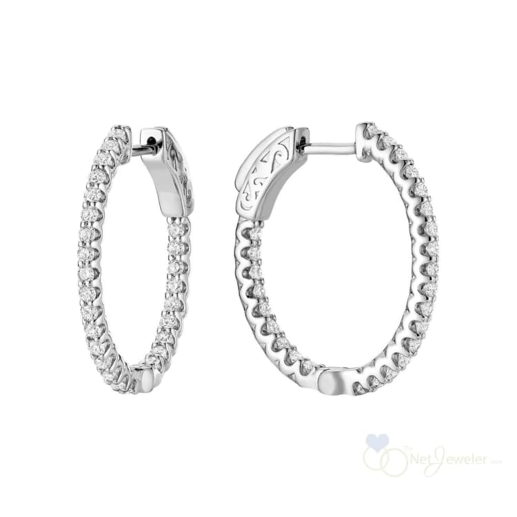 Oval Diamond Hoop Earrings-RNB Jewellery