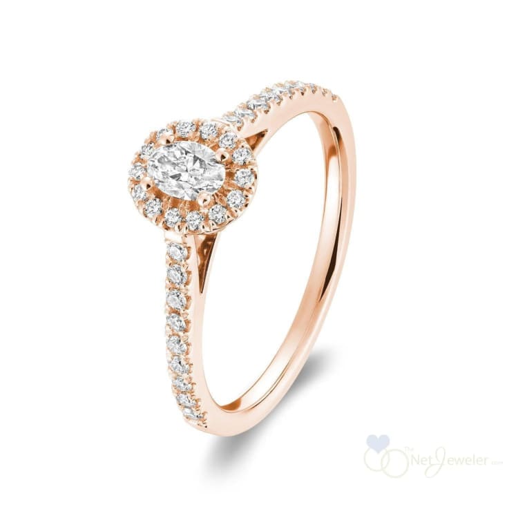 Oval Halo Diamond Engagement Ring-RNB Jewellery