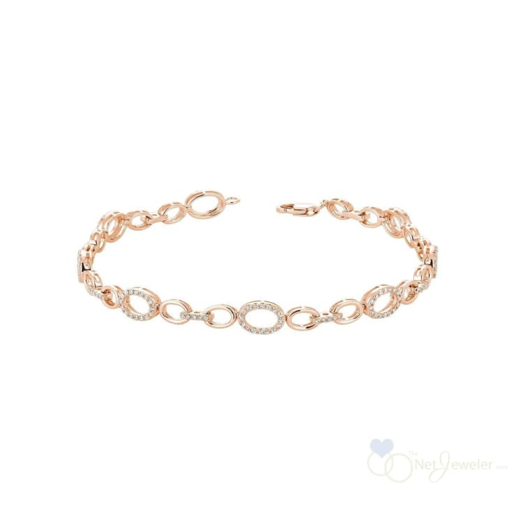 Oval Shape Diamond Halo Bracelet-RNB Jewellery