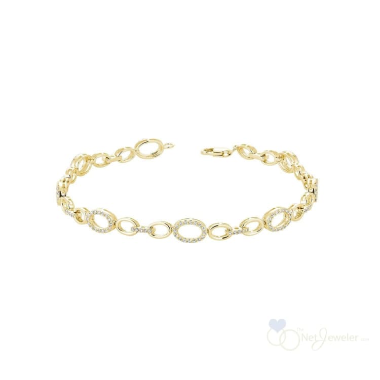 Oval Shape Diamond Halo Bracelet-RNB Jewellery