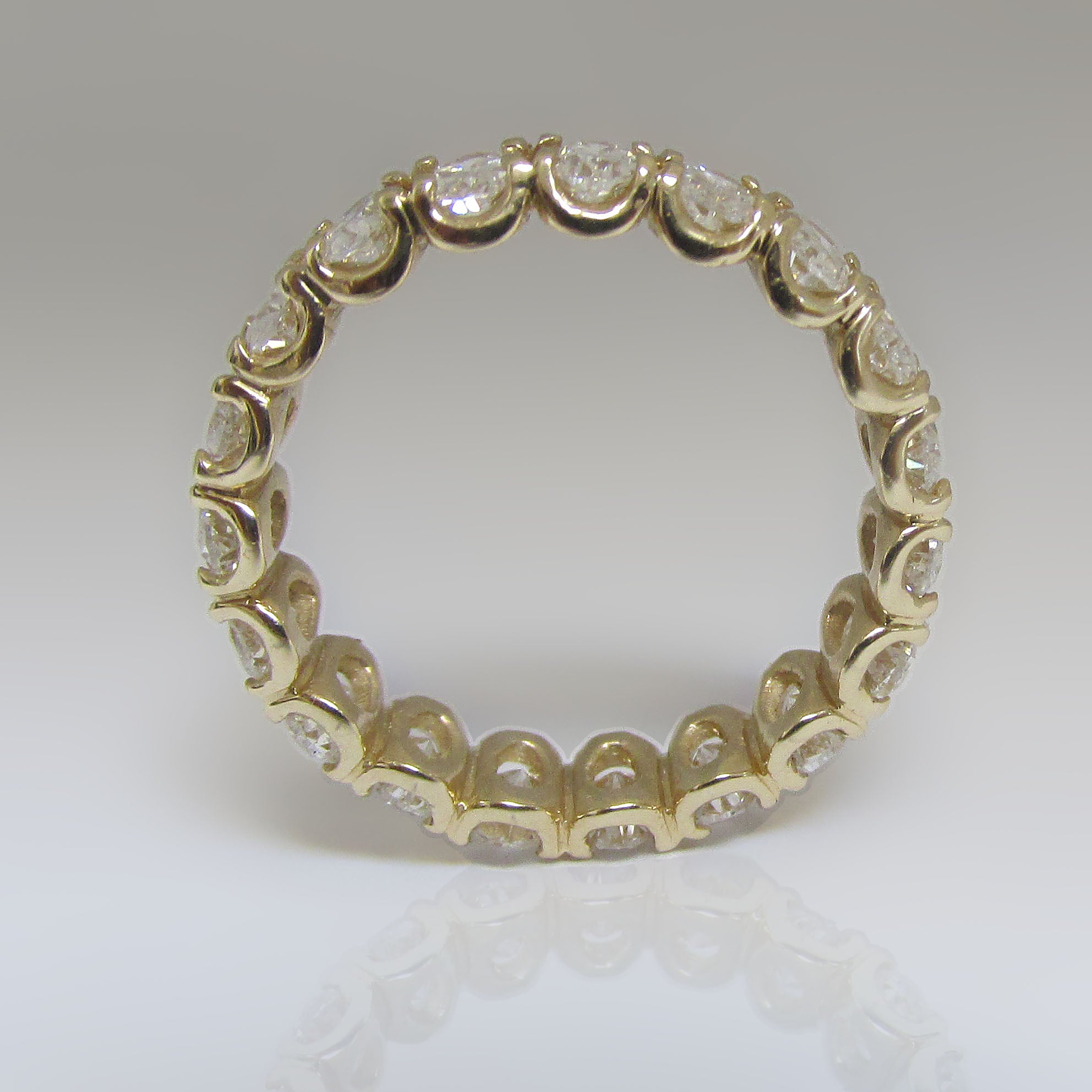 Lab Grown Diamond Oval Cut Eternity Ring in 14k Yellow Gold - Thenetjeweler
